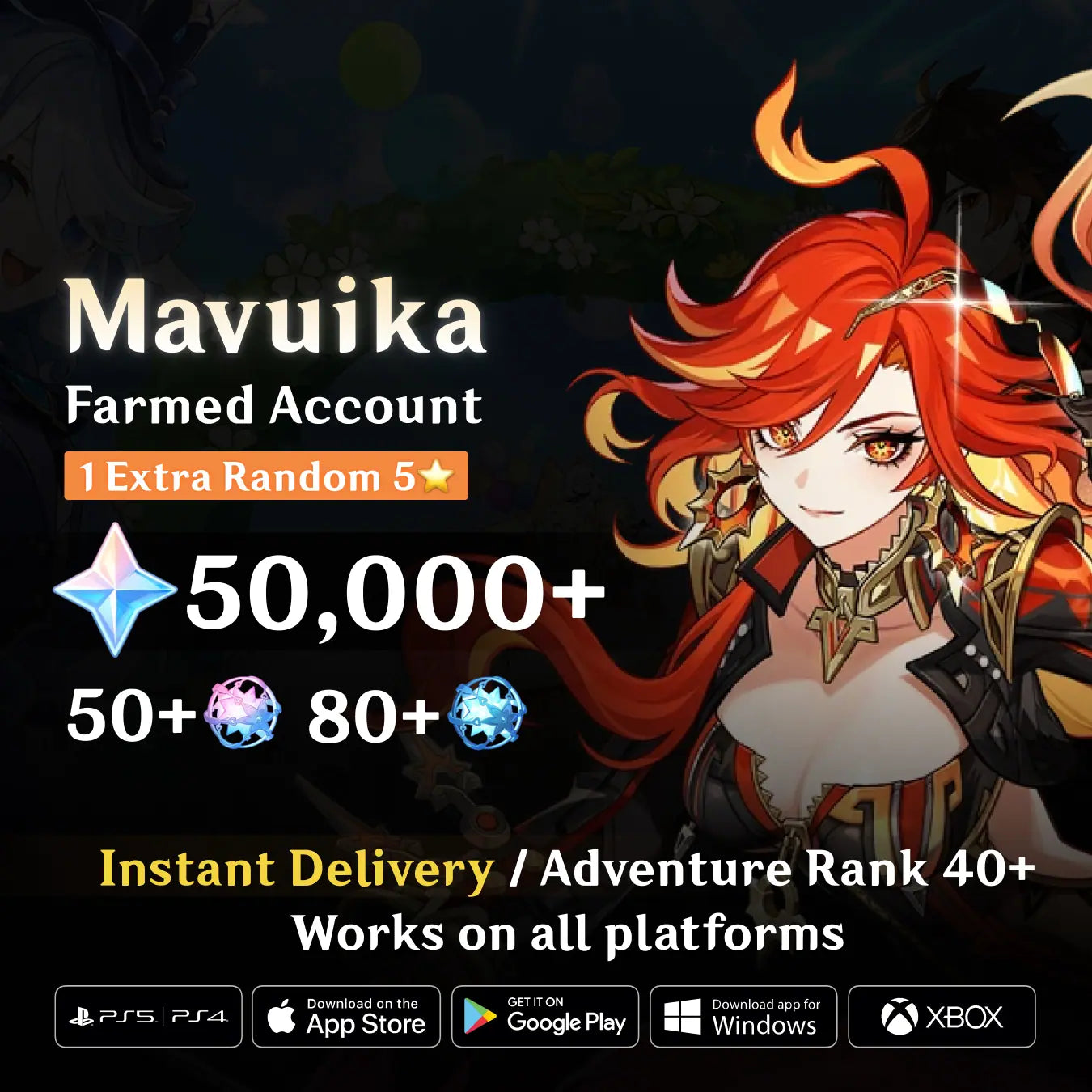Mavuika Farmed Account with Primogems and Random 5 Star