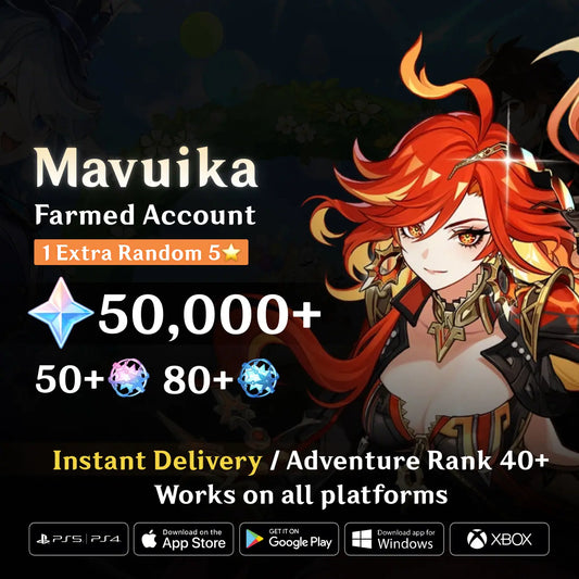 Mavuika Farmed Account with Primogems and Random 5 Star