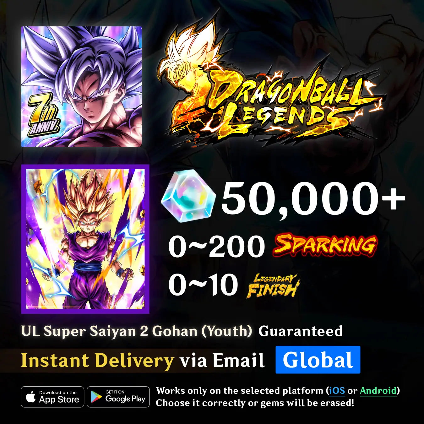 Dragon Ball Legends ULTRA SS2 Gohan (Youth) Starter Account [iOS/Android]