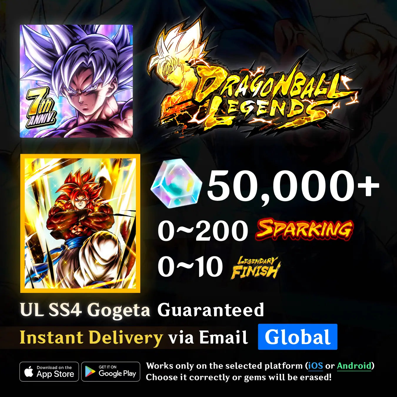 Dragon Ball Legends ULTRA SS4 Gogeta Starter Account [iOS/Android]