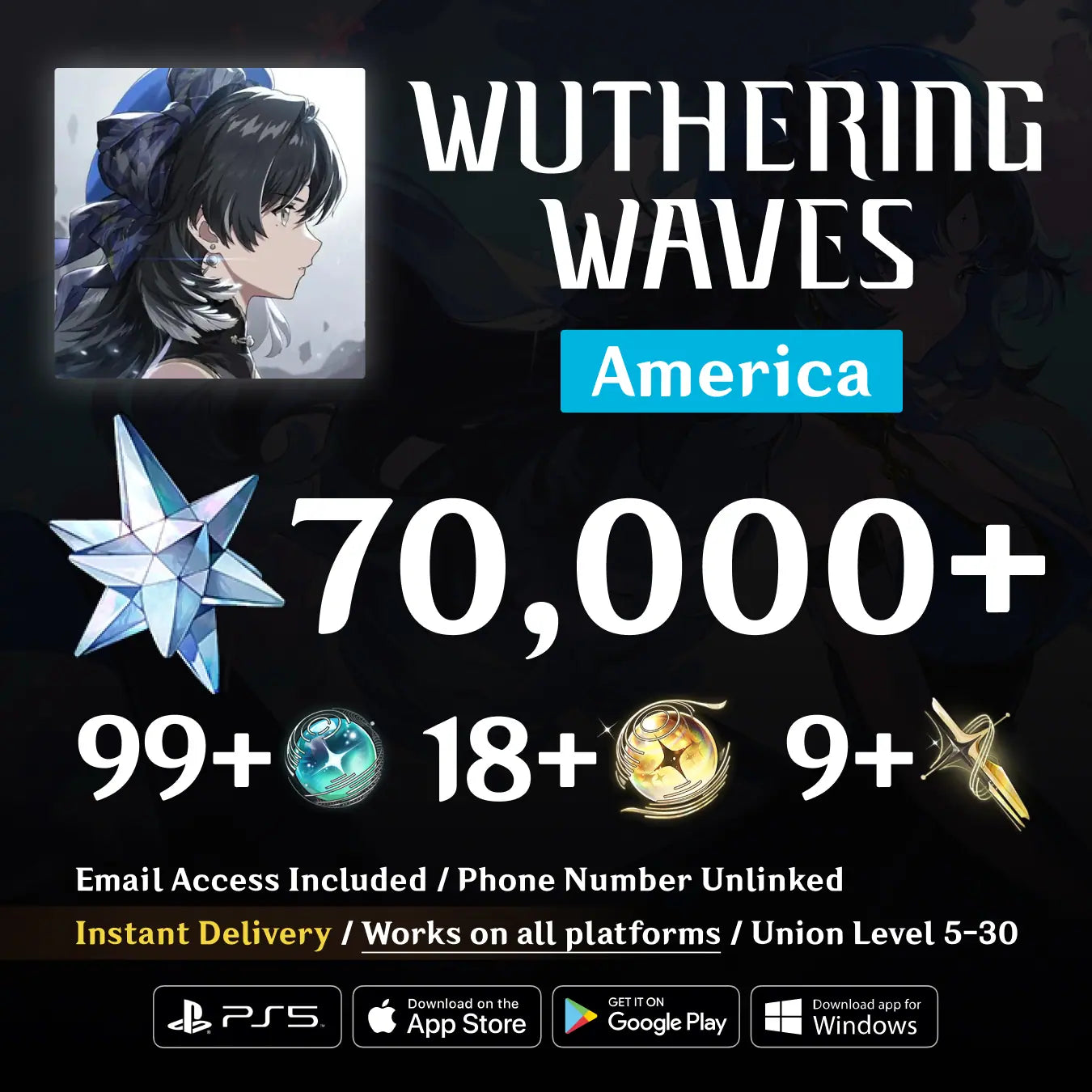 Wuthering Waves Reroll Account with Astrites [America Server]