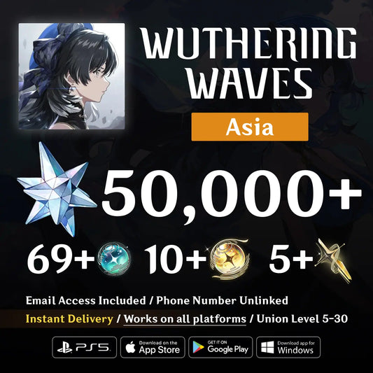 Wuthering Waves Asia Reroll Account with Astrites [WuWa]