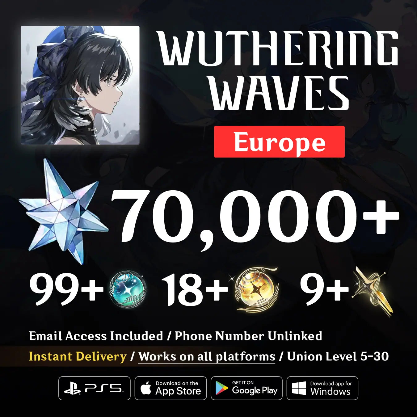 WuWa Reroll Account with Astrites [Europe Server]